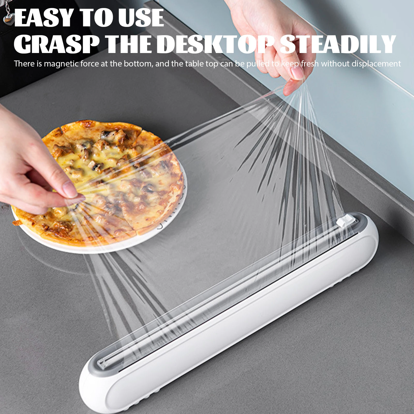 Food Wrap Dispenser Cutter Magnetic Cling Film Wrap Holder Wall-mounted Tinfoil Cutter Box Kitchen Accessories Storage Organizer