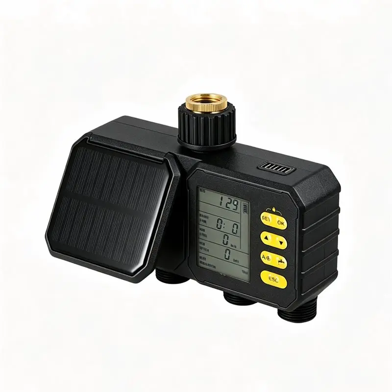 WORTHOWN-Solar Wifi Watering Timer 4 Zone Smart Irrigation Controller For Garden Hose With App Remote Control