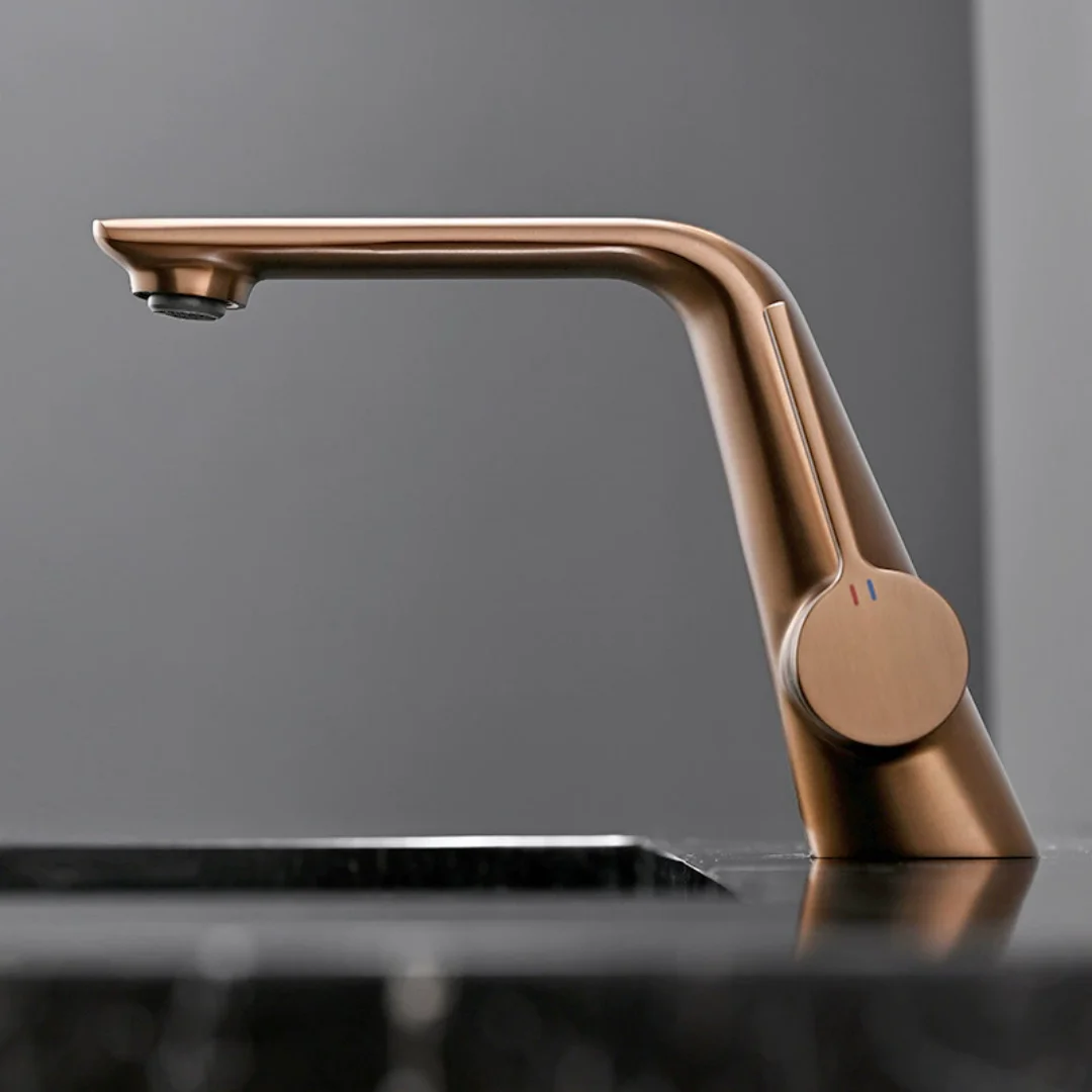

Rose Gold Basin Faucet Brushed Gold Bathroom Faucet Total Brass Cold & Hot Grey Lavotory Faucet Sink Tap Deck Mounted Sink Tap