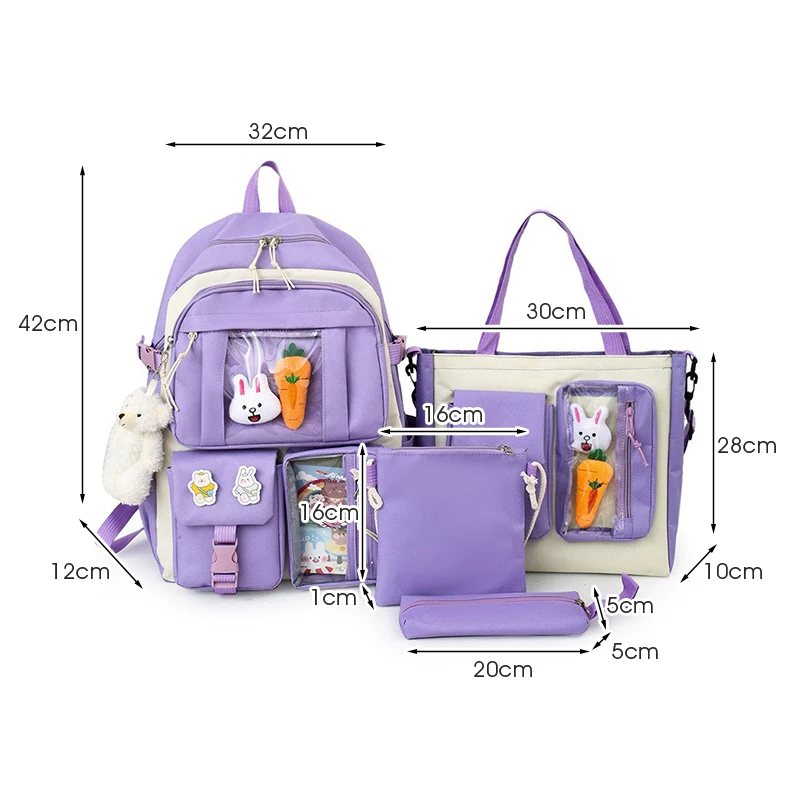 Mochila de grande capacidade para crianças e adolescentes, meninas do ensino médio, bolsas estudantis de ombro, multi bolsos, estudo