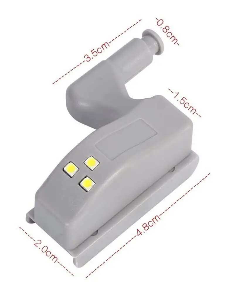 캐비닛 아래 LED 내부 힌지 램프, 범용 옷장 찬장 센서 조명, 침실 주방 옷장 야간 램프, 10 개