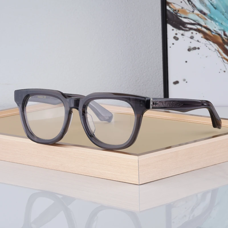 

Large Size Vintage Thick Acetate Black Glasses Frame Men Women Handmade Eyewear Designer Style Vintage Fashion Eyeglasses