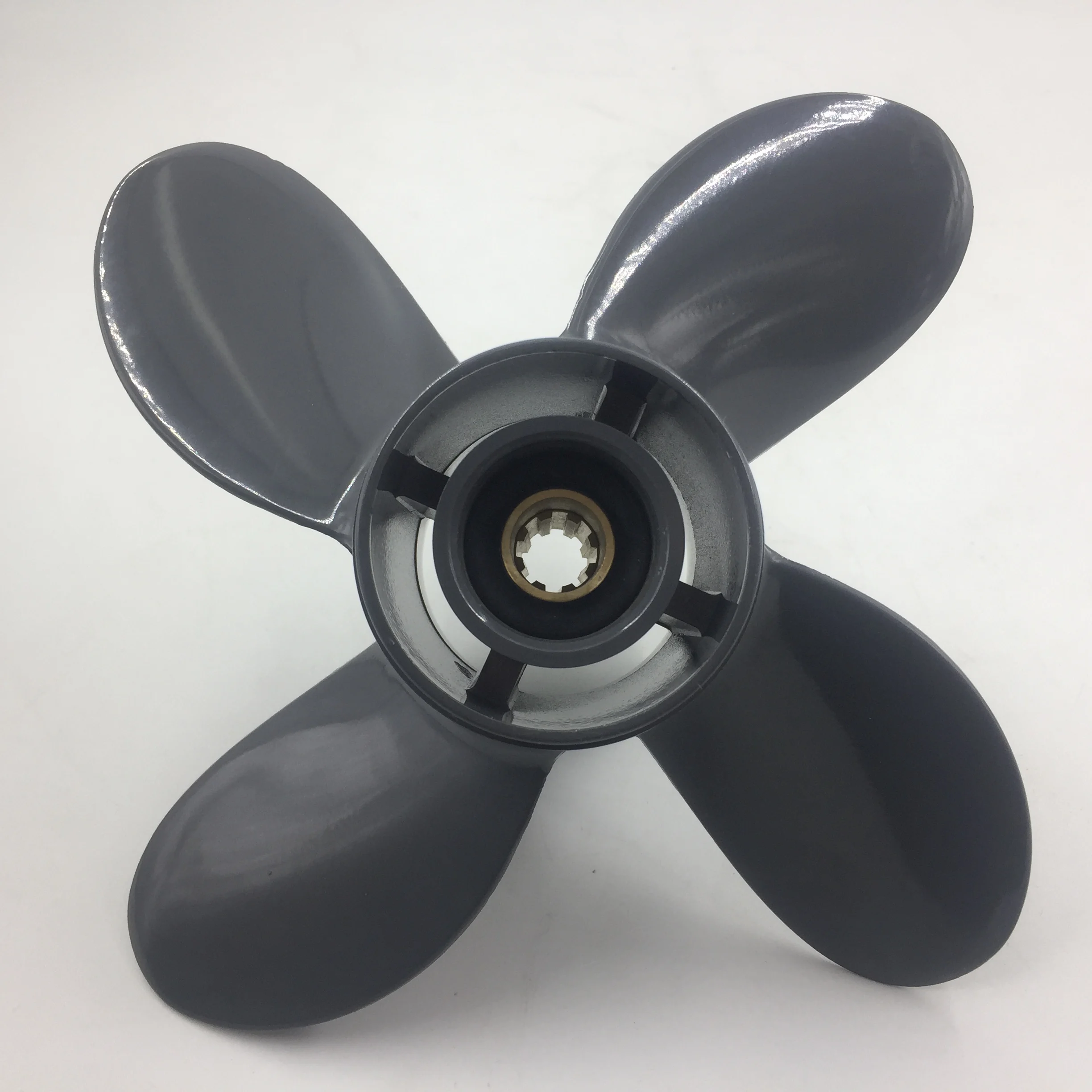 Boat Propeller 9 1/4x10 for Honda/ Yamaha 10HP-20HP 4 Blades Aluminum 8 Tooth RH 9.25x10