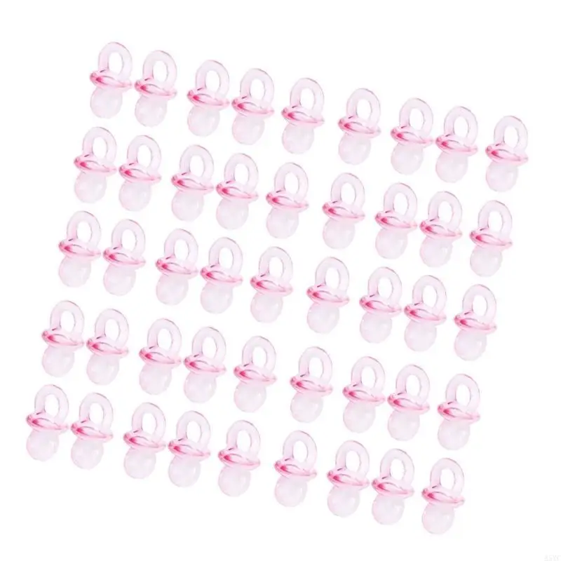 

A5YC 50 Pieces Acrylic Pacifiers Dummy Nipples for Newborns Baby Shower and Gender Reveal Party Table Decors