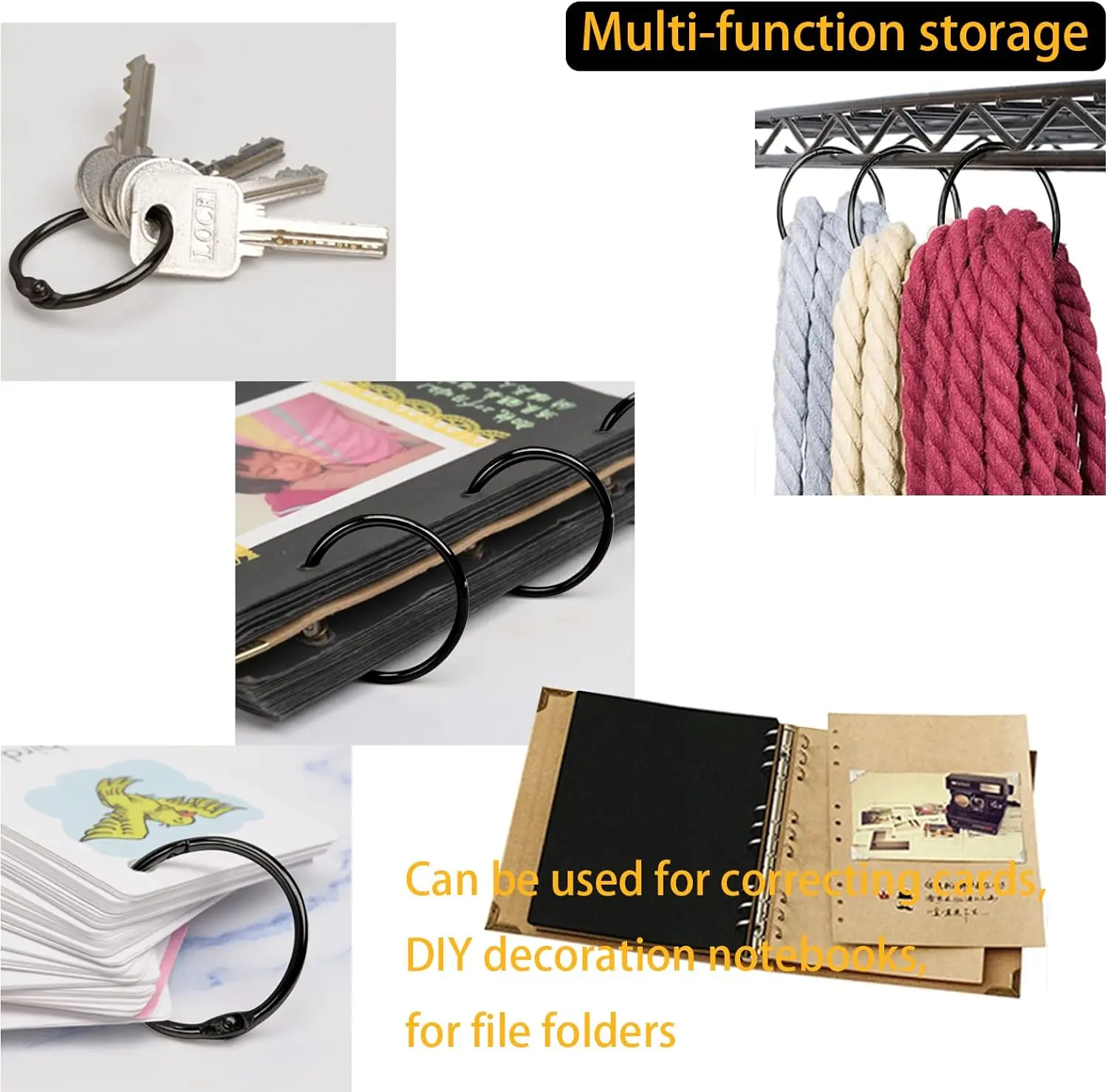 40Pcs Open Curtain Rings 50mm Curtain Rings Round Rings Shower Curtain Clips Metal Clips for Curtains Rods Bathroom Accessories view 5