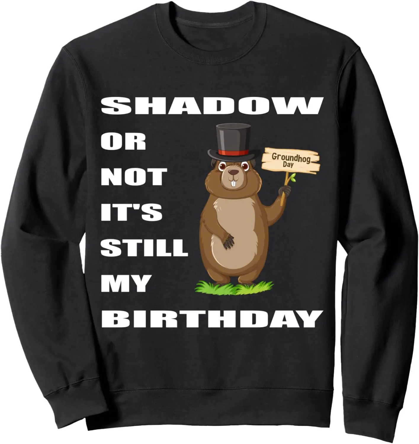 Shadow or Not It's Still My Birthday Groundhog Day Sweatshirt