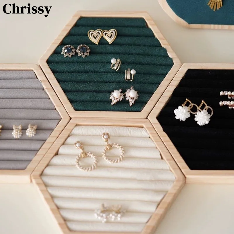 

Bamboo Wood Jewelry Display Stand - Ring Holder, Earring Rack & Display Board for Shop Display & Jewelry Photography Props