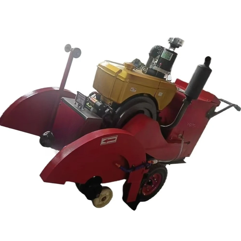 آلة قطع الطرق بجهاز التحكم عن بعد للمحرك، منشار قطع الخرسانة الأوتوماتيكي من النوع الزاحف