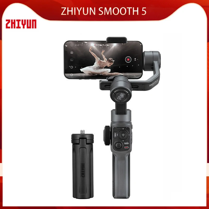 

Zhiyun Smooth 5 Gimbal Stabilizer 3-Axis Selfie Stick With APP Control Foldable Gimbal for Cell Phone Smartphone Mobile