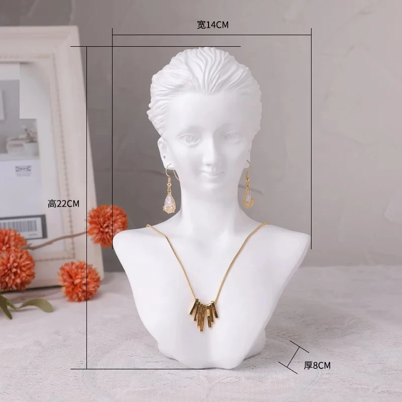 custom.Dress Form Mannequin Holder White Jewelry Display Resin Necklace Bust Stand Display Set Jewelry Display Busts
