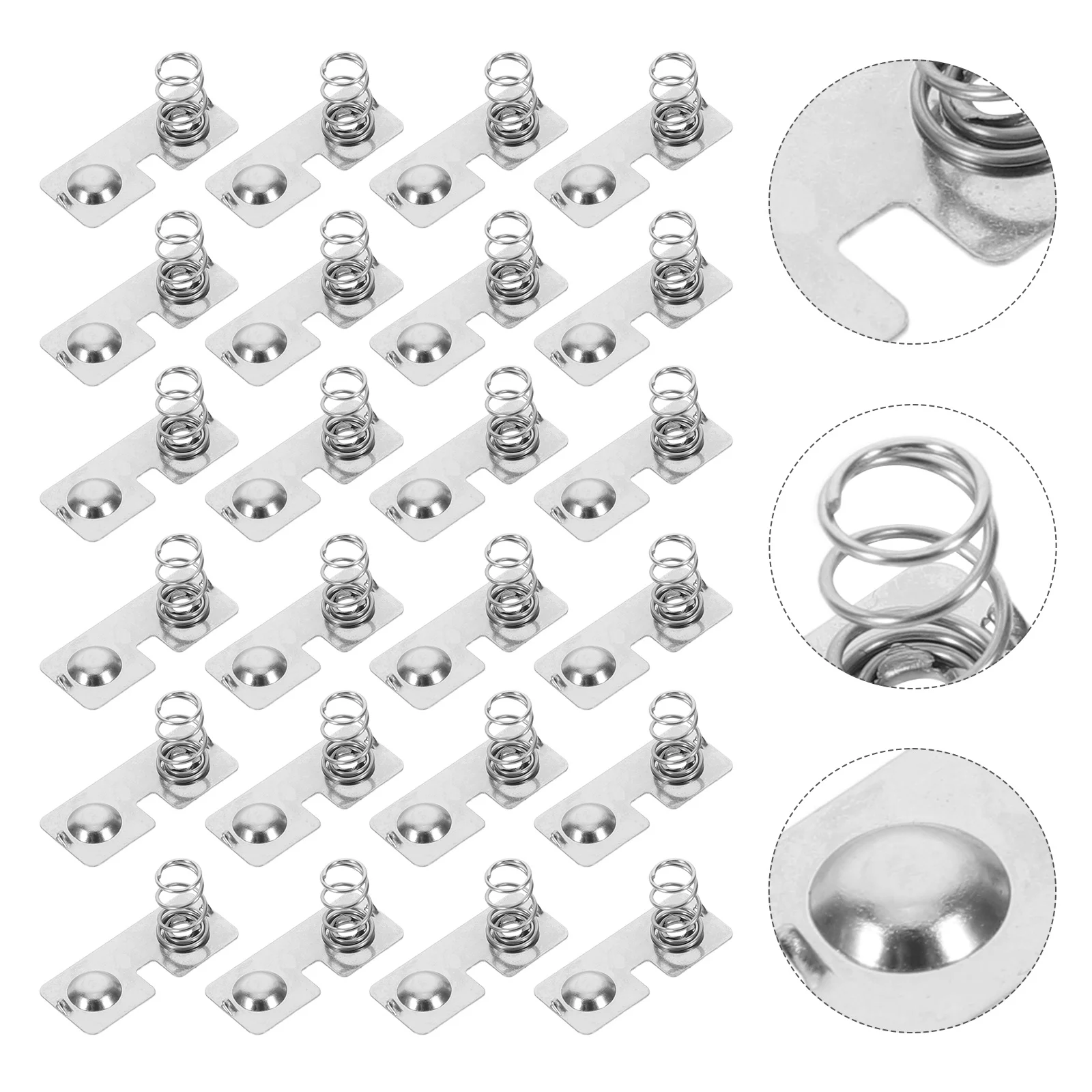 

100Pcs Holder Spring Terminals Stainless Steel Snap-in Contact Plates for Aa Cell DIY Electronics Repair Replacement