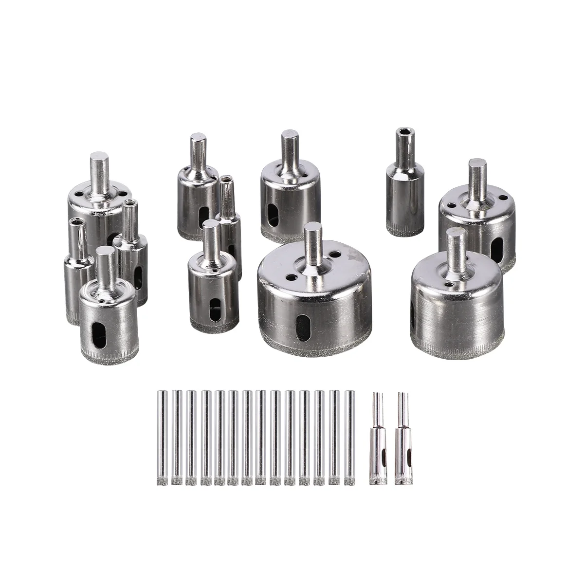 28Pcs Metal Diamond Drill Bit Set 15 Sizes Smooth Hole Cutting Tool for Glass Tile Marble Ceramic Granite 6-50Mm