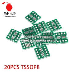 20PCS TSSOP8 SSOP8 SOP8 to DIP8 Transfer Board DIP Pin Board Pitch Adapter