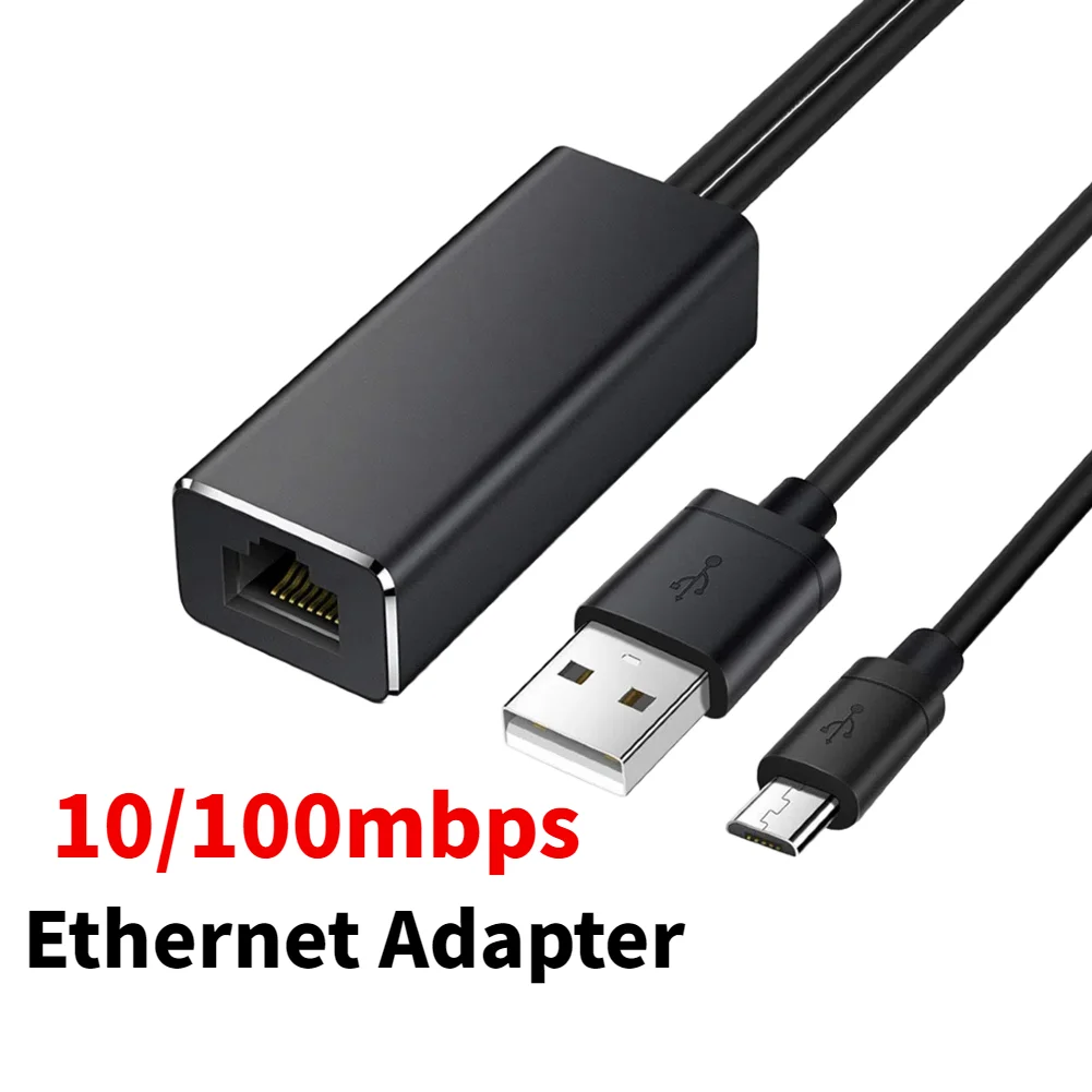 

Ethernet Adapter for Fire TV Stick Google Home Mini Chromecast Ultra 2 1 Audio Micro USB to RJ45 Ethernet Adapter with USB Power