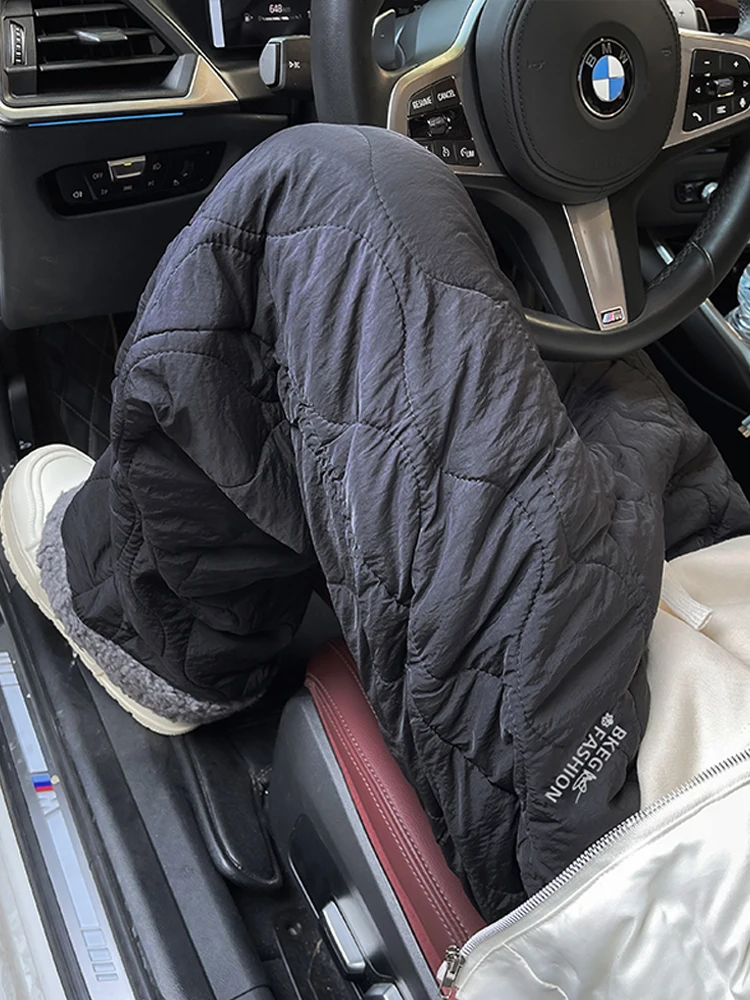 

Мужские зимние утепленные брюки для лыжного спорта с флисовой подкладкой, прочные, прямого кроя, теплые, водонепроницаемые, из овечьего флиса, брюки-буткэт для холодной погоды