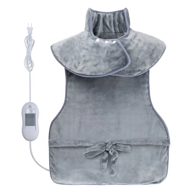 Плюшевое электрическое одеяло-шаль с подогревом шейного отдела позвоночника