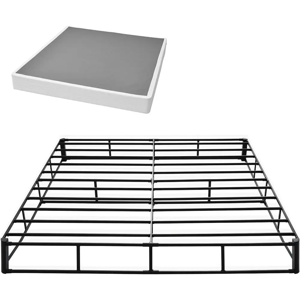 

Каркас кровати King Size с моющейся тканевой обивкой, прочный металлический каркас для кровати King Size, основание для матраса 9 дюймов, максимальная нагрузка 3500 фунтов.