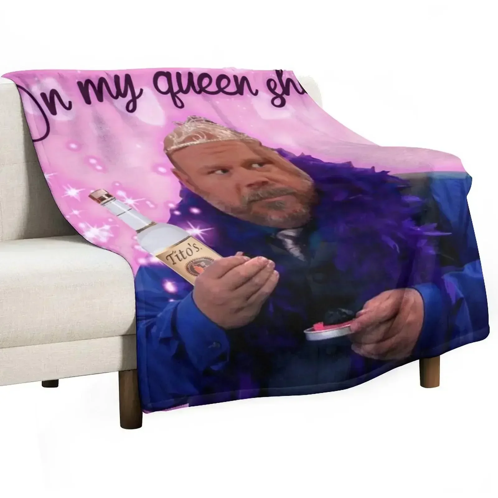 Bertram On my Queen Pink YRS22 Throw Blanket Blankets For Bed Fashion Sofas Retros Blankets