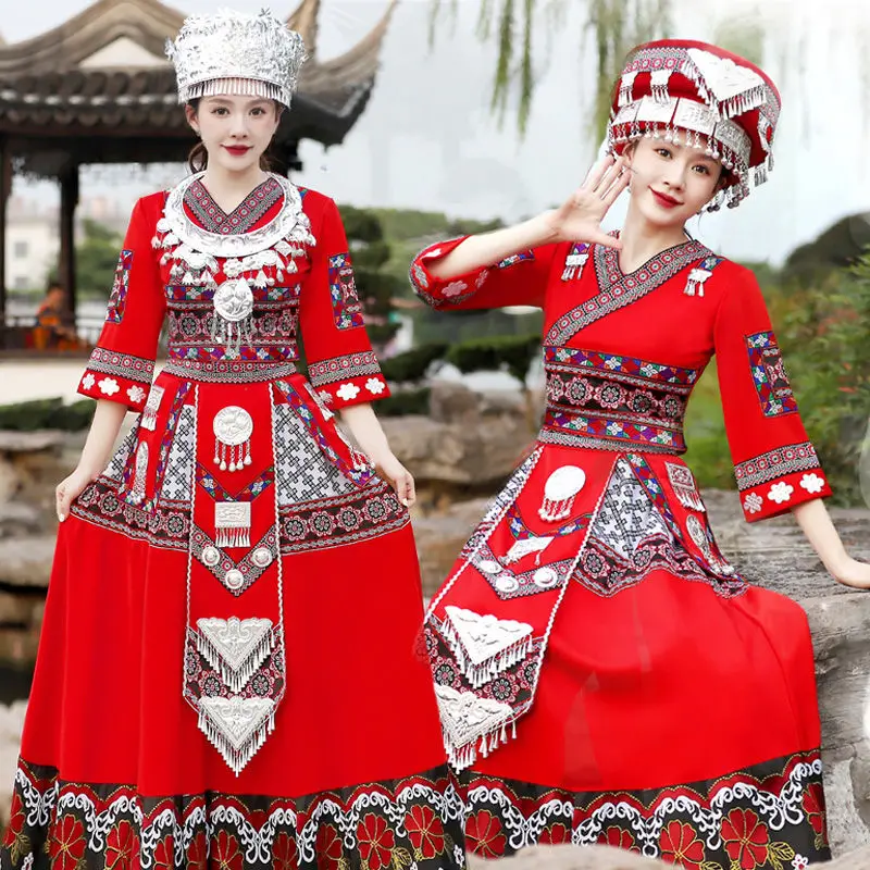 

Ethnic Minority Clothing Guizhou Miao Village Miao Ethnic Clothing Female Yunnan Dong Yao Tujia Ethnic Dance Clothing Performanc