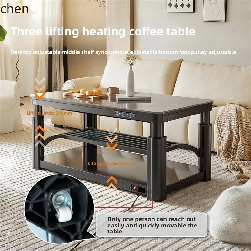 ZML new heating table electric heating table household lift coffee rock slab multi-functional rectangular table