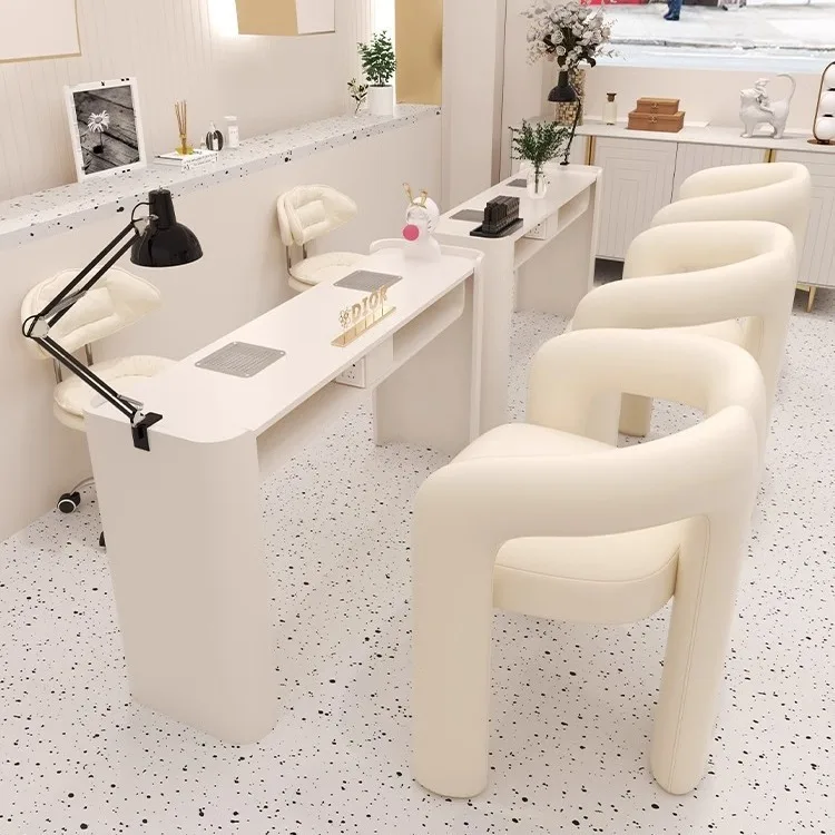 

WDY Modern White Manicure Table And Chair Set Beauty Salon Nail Table Desk For Sale