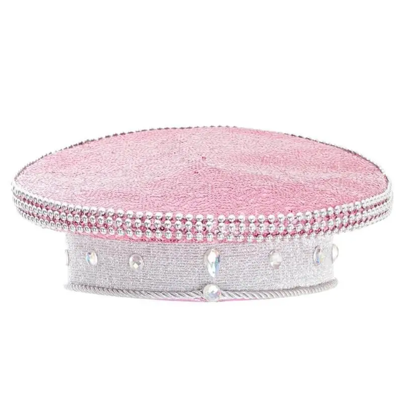 39BD Jeweled Crystals Disco Hat with Heavy Sequins and Sexy Goggles for Party Male Female Dancing Comedian Actor