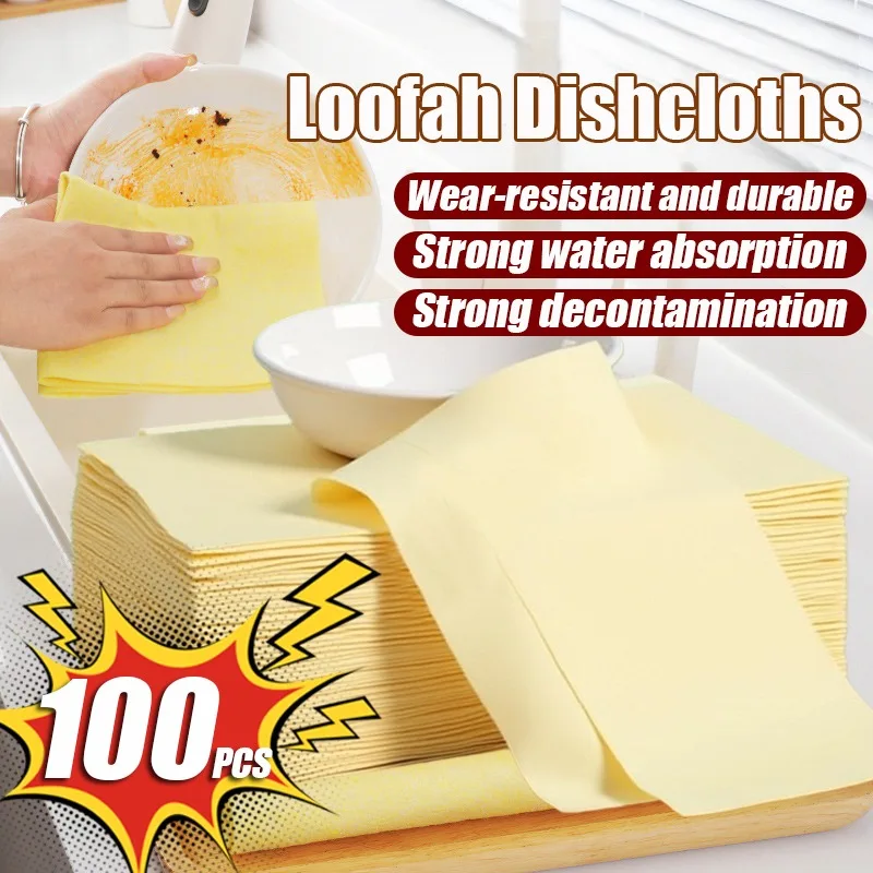 20-100 Uds. Paño de hucha planta de fibra cocina aceite antiadherente potente toalla de microfibra trapos absorbentes de agua herramientas de limpieza