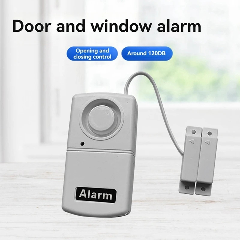 Burglar Alarm For Doors And Window 120Db High Decibel Salarm Sensor Battery Powered Detector Door Magnetic System