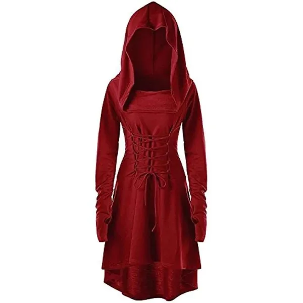 

Medieval Cosplay Gothic Halloween Costumes for Women Dress Long Sleeved Hooded Dress Renaissance Boho Victorian Dress