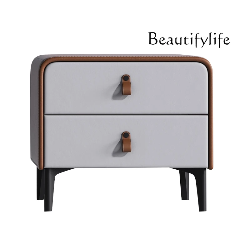 

Italian Light Luxury and Simplicity Bedside Table Modern Creative Stainless Steel Locker Designer Bedside Cabinet