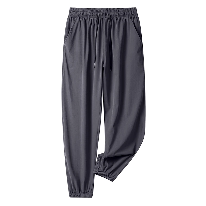 Pantalones informales para hombre, pantalón holgado con cintura elástica, bolsillos unidos, pliegues, estilo coreano, combina con todo, verano, 2024