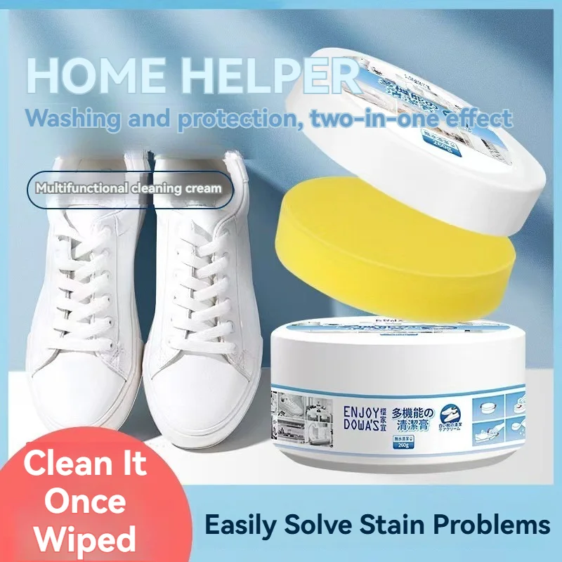 260g Multi-functional Cleaning Cream Shoe Whitening Polishing Paste For Sneakers Home Cleaning