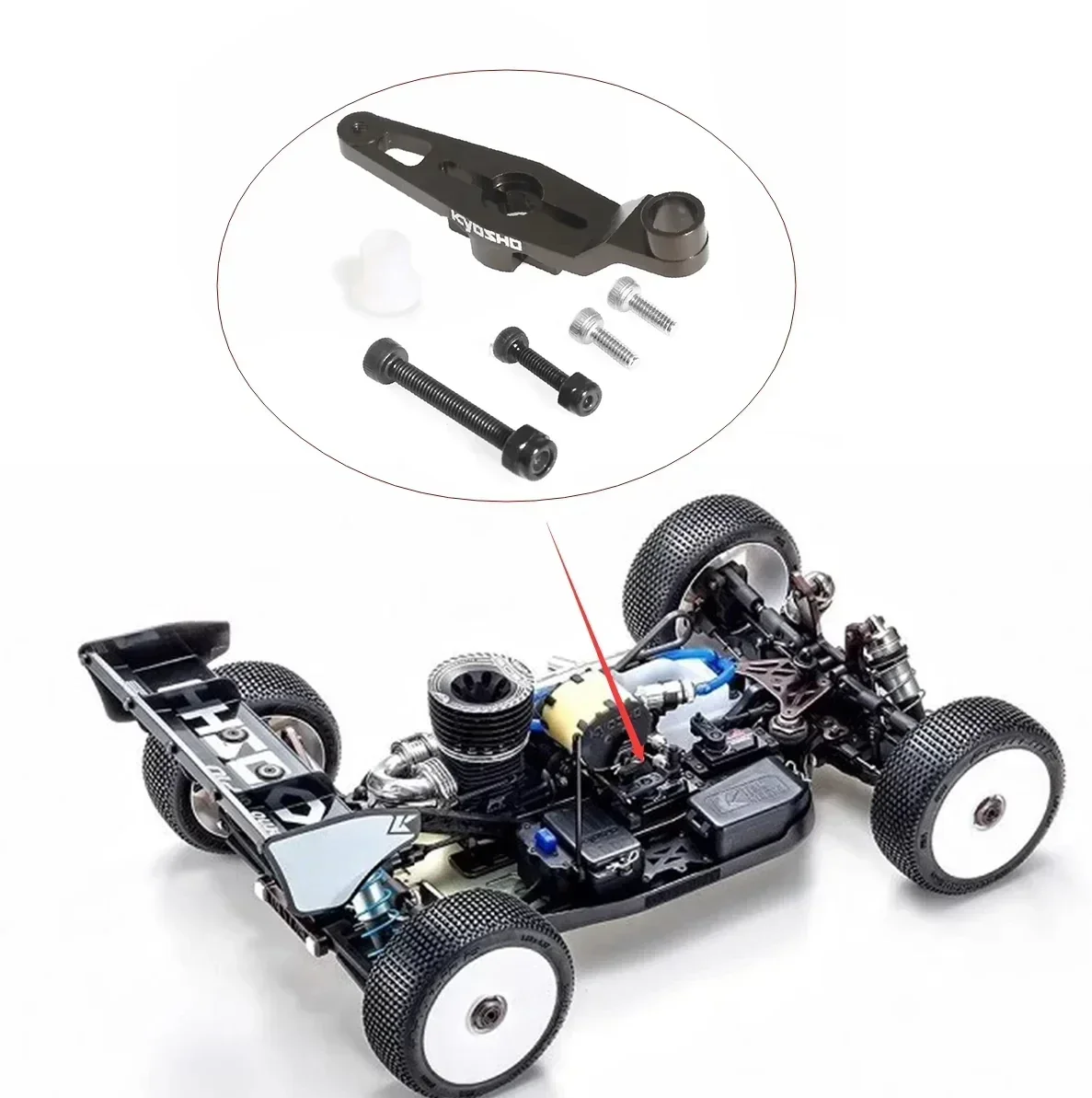 Metal Throttle Servo Arm Engine Servo Arm IFW455 for Kyosho MP10 MP9 1/8 RC Car Upgrade Parts Accessories - view 2