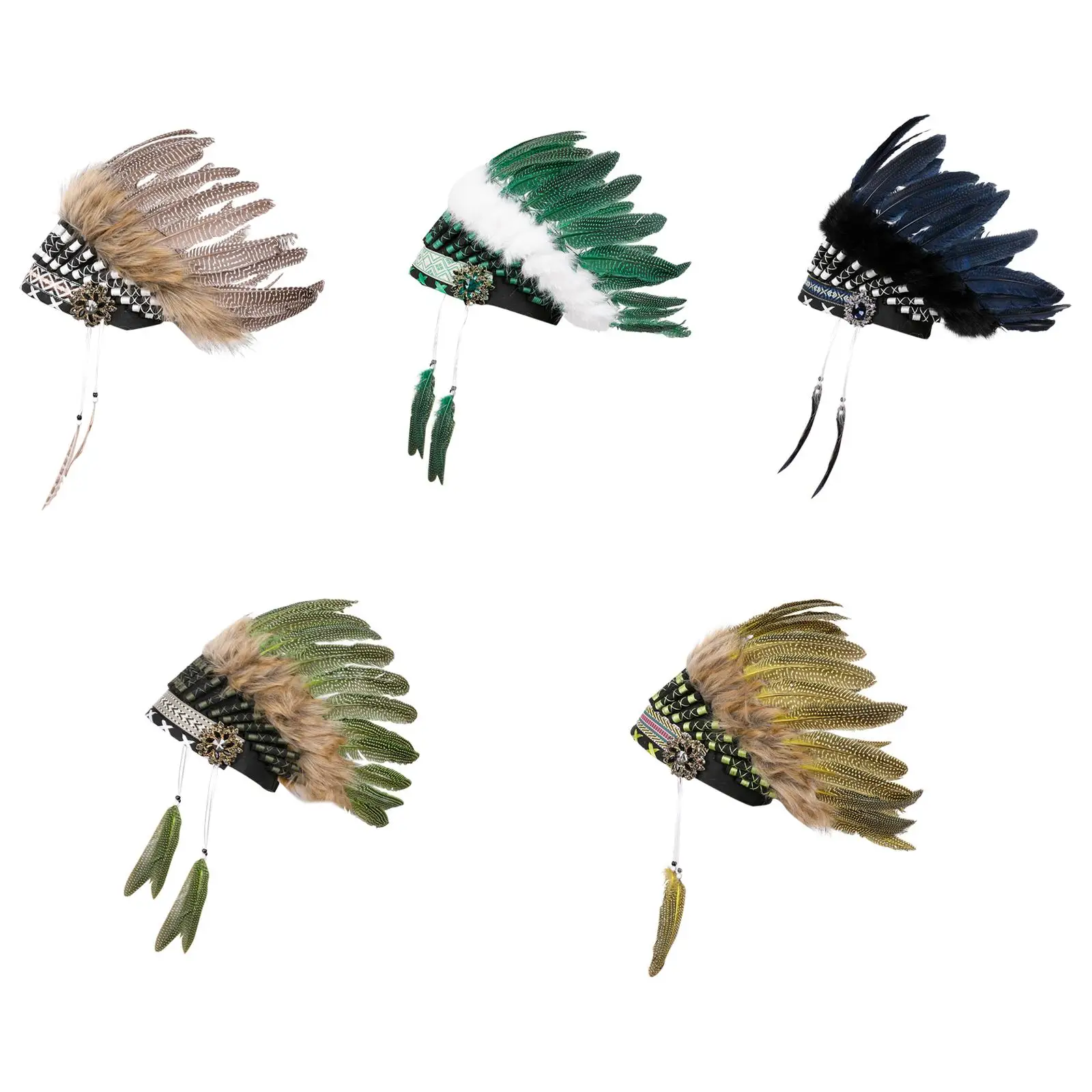 フェザー ヘッドドレス コスチューム アクセサリー 女性 男性 パーティー用品 誕生日用