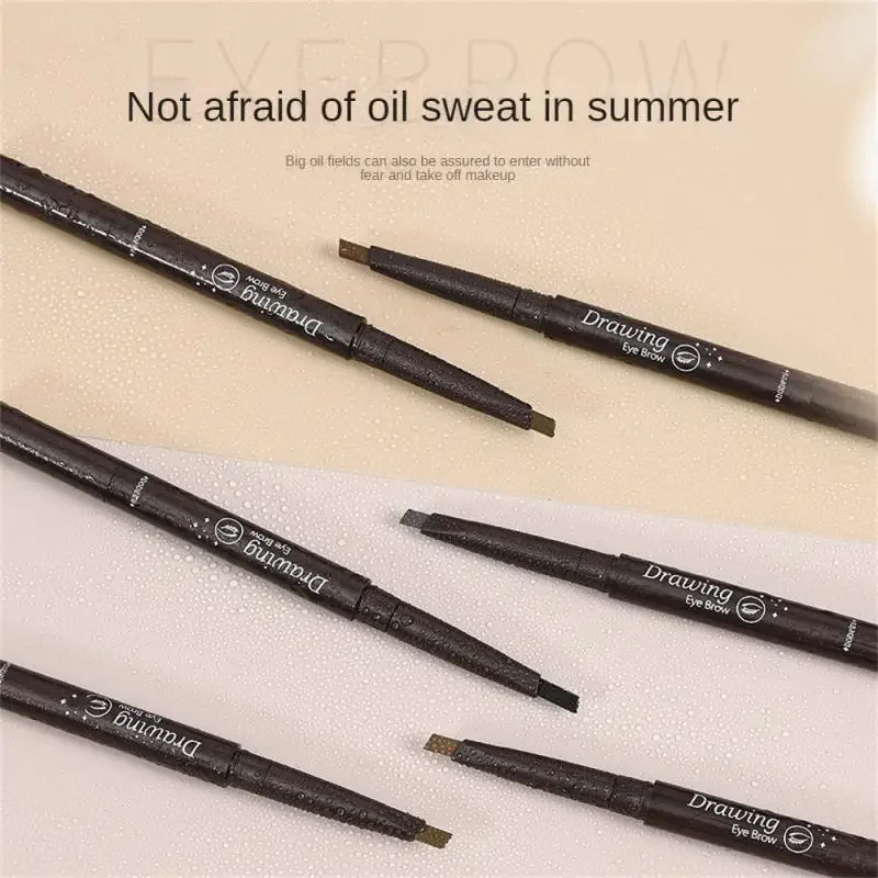 6 Colors Automatic Rotating Eyebrow Pencil Makeup Double-headed Triangle Eyebrow Pen Waterproof Sweat-proof Non-smudge Cosmetic