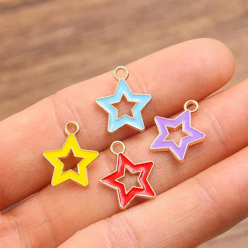 20 Stück/Lot Metall-Emaille-Anhänger mit kleinen niedlichen Sternen für DIY-Armbänder, Halsketten, Ohrringe, Schmuckherstellung, Materialien und Zubehör – Detail 6