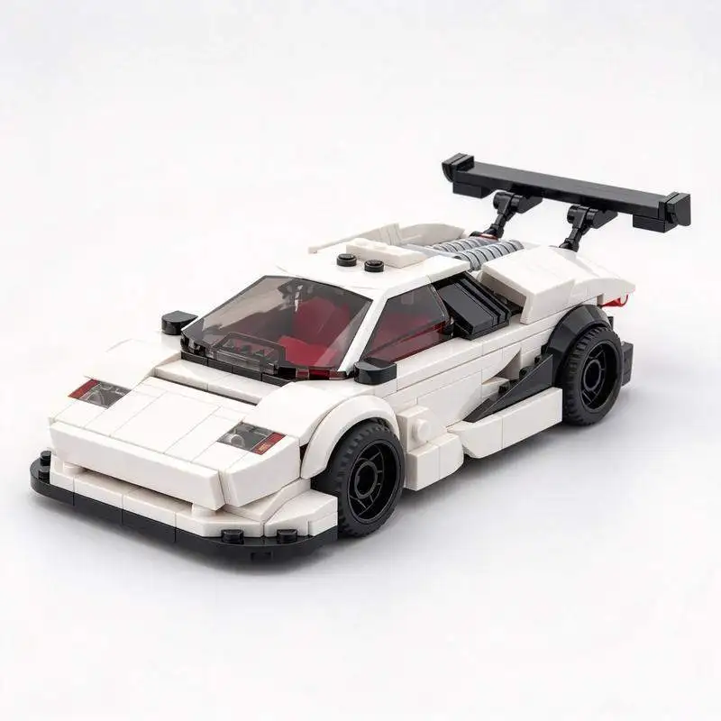 308PCS MOC Retro Italian Sports Car Model Custom Building Blocks DIY Racing Hill Climb Vehicle Assembly Toy Collection Gift
