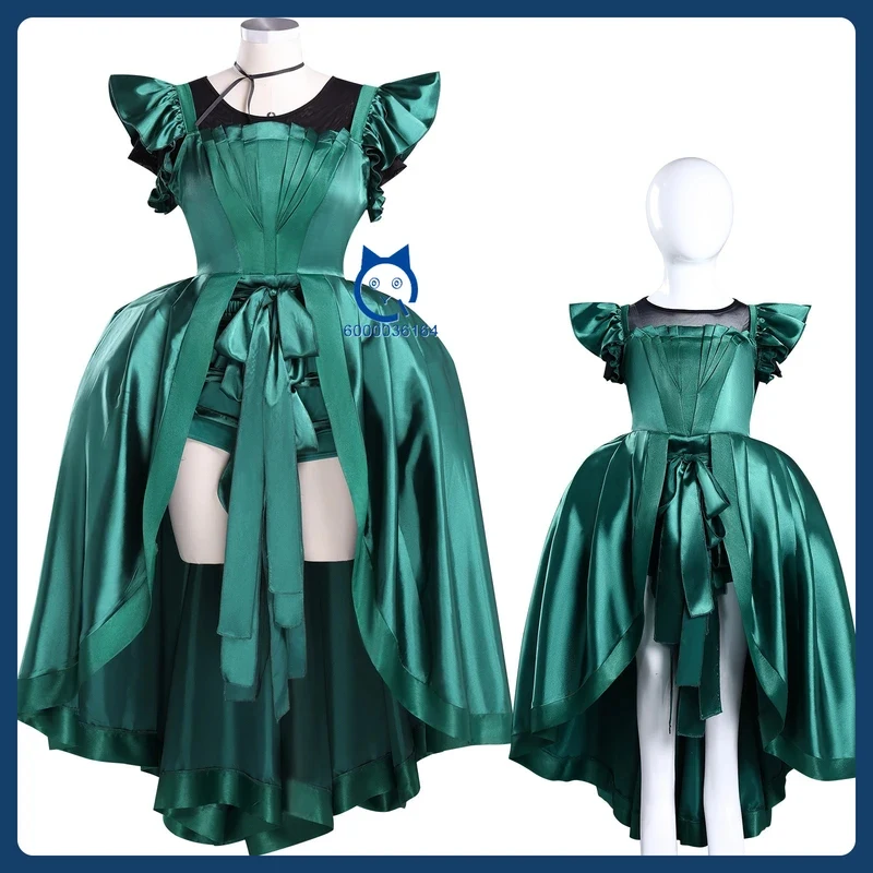 

ABC123Hot Movie TV Cosplay Costume Anime Agnes Role Playing Green Dress Outfit for Women Adult Child Comic Con Halloweenx,3;b'2.