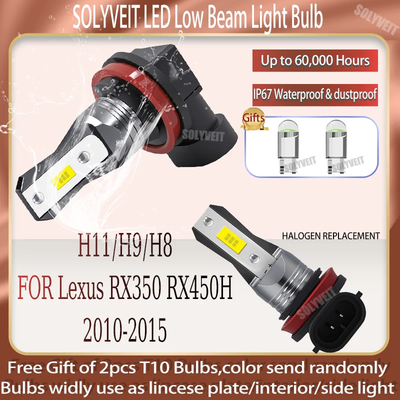 

IP67 LED headlight Low Beam bulbs H11 Up to 60,000 Hours Long Lifespan For Lexus RX350 RX450H 2010 2011 2012 2013 2014 2015