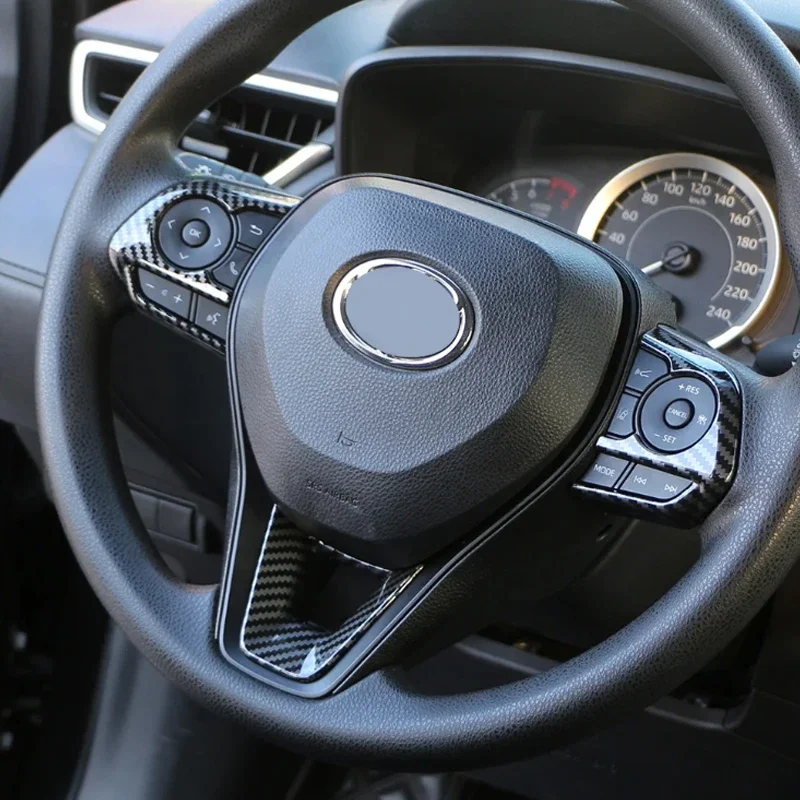 Car Steering Wheel Panel Decoration Cover Sticker For Toyota Avalon Corolla Cross RAV4 R AV4 2019-2024 Accessories