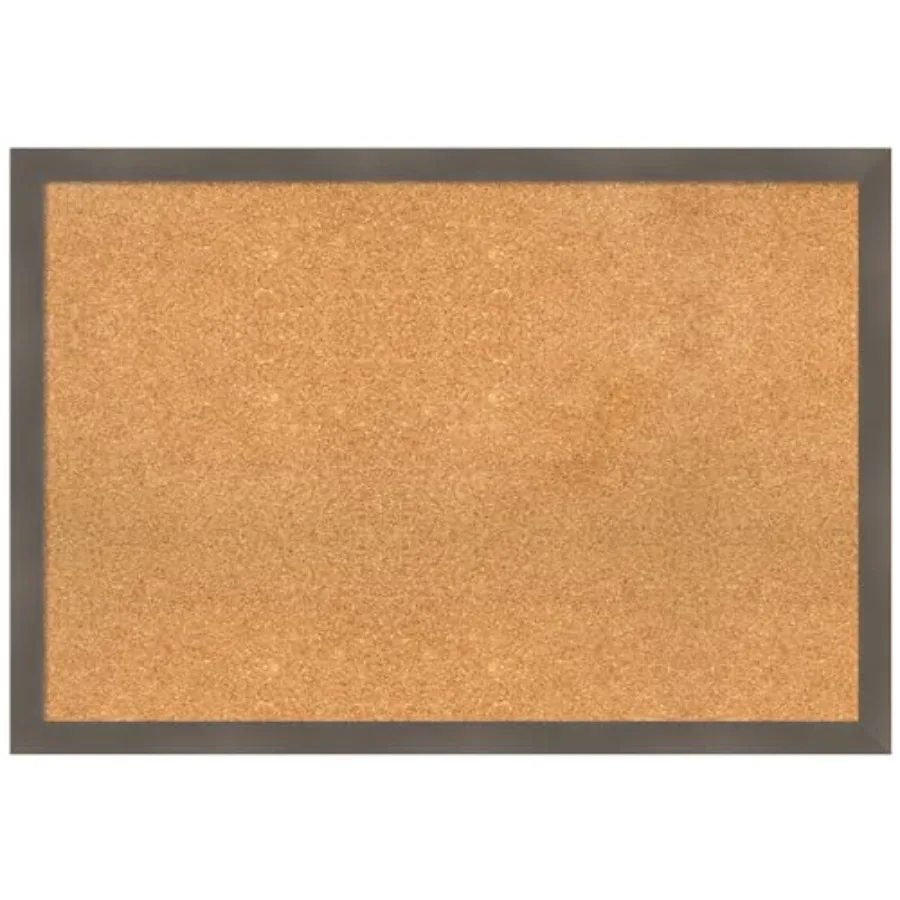 

Натуральная пробковая доска для стен 26x38, доска для заметок с серой деревянной рамой, большая пробковая доска для офиса и дома, для организации пространства, серый цвет