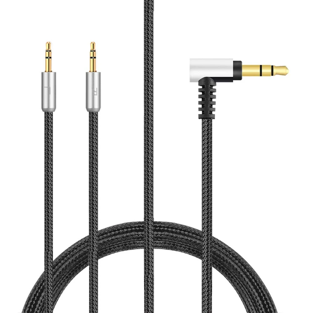 Cable de extensión trenzado de repuesto OFC Dual Aux de 3,5mm para auriculares Denon AH-D9200 AH-D7200 AH-D7100 AH-D5200 AH-D600