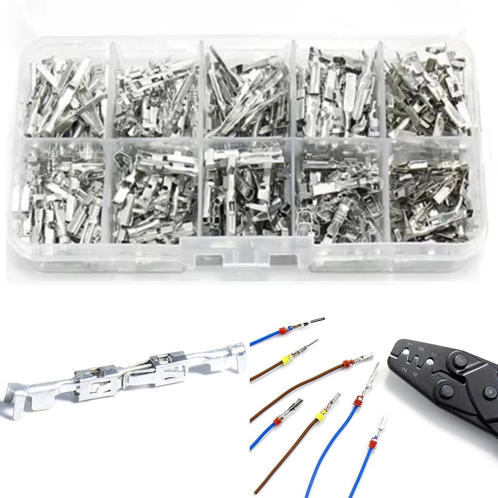 290Pcs 1 1.5 1.8 2.2 2.8mm Tinned /Copper Male Female Crimp Terminal Pins Kit For Automotive Truck Motorcycle Boat Electrical