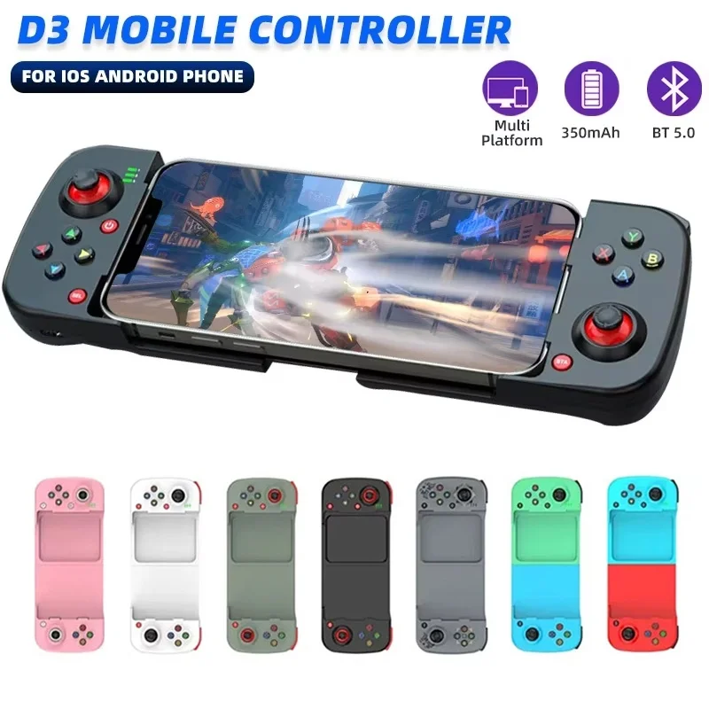 D3 Gamepad Phone Controller With Expandable Game Controller Bluetooth Gamepad Support For Android/iPhone PS4 Mobile Phone Game