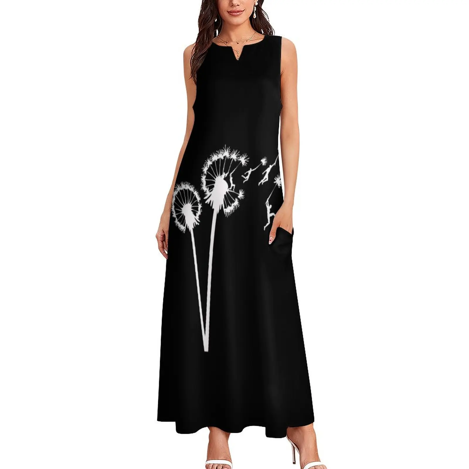 Dandylion Flight - white silhouette Long Dress Woman's evening dress Cocktail of dresses Clothing dresses for prom Dress