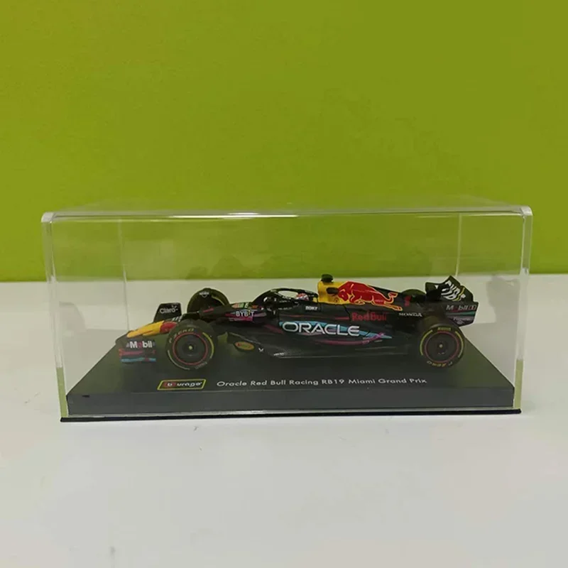 In Stock New Hardbound Version 1:43 Bburago Red Bull Rb19 Miami Version F1 Car Racing Acrylic Box Diecast Model Toys Kids Gift