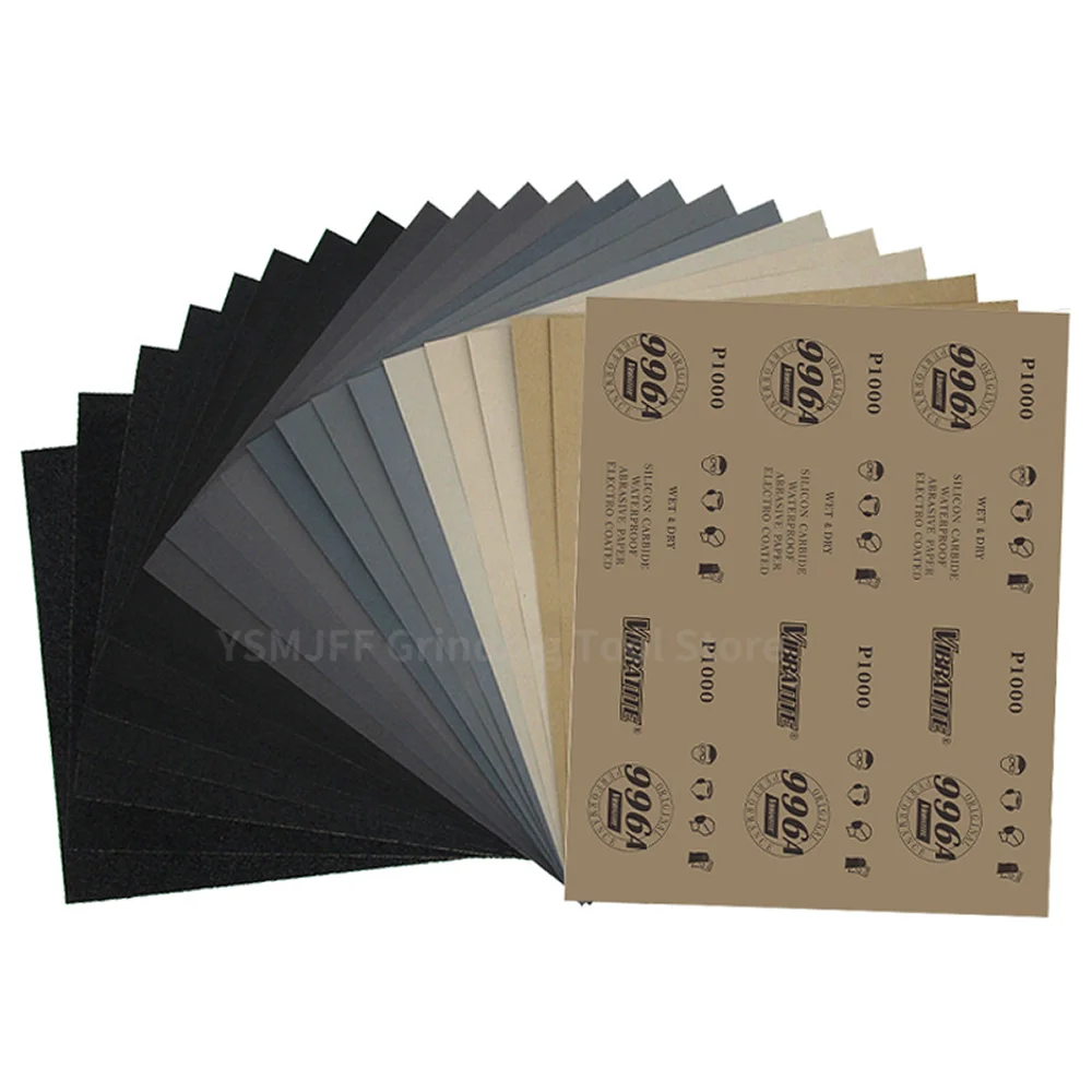 

10 PCS 9x11 Inch Sandpaper 60-10000 Grit Wet Dry Sanding Sheets Premium Silicon Carbide Sand Paper for Glass Wood Metal Ceramic