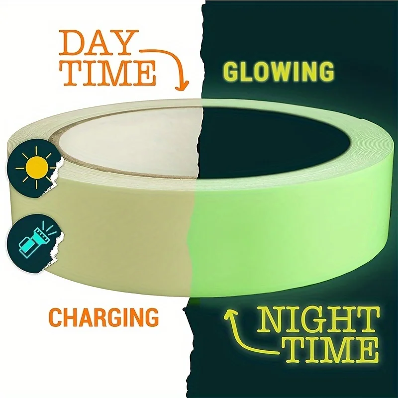 Green Luminous Tape Glow In The Dark Waterproof Self Adhesive  for Night Vision Safety Warning Security Stage Home Fishing Tool