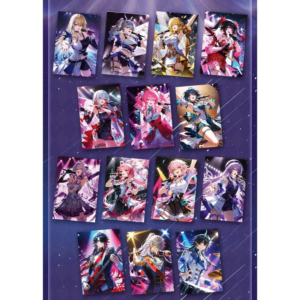 Honkai Star Rail‌ Collection Cards Dreamy Exquisite Color Paper Series Popular Cute Character Charm Cards Game Peripheral Gifts