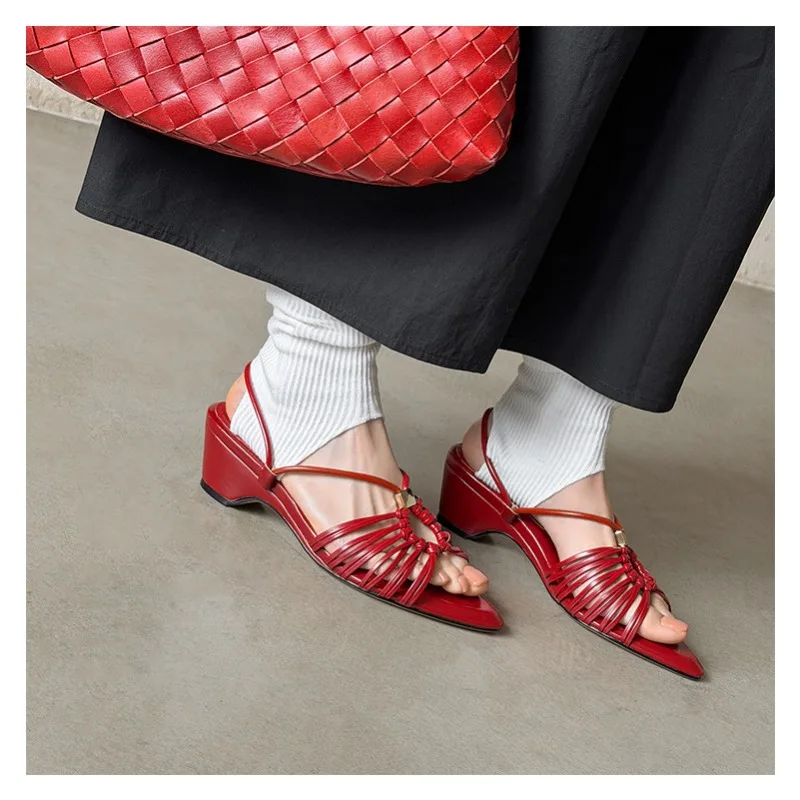 2026Female Retro Sandals Buckle Strap Vintage Summer Gold For French Style  Sandals Microfiber view 5